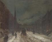 Robert Henri Street Scene with Snow USA oil painting artist